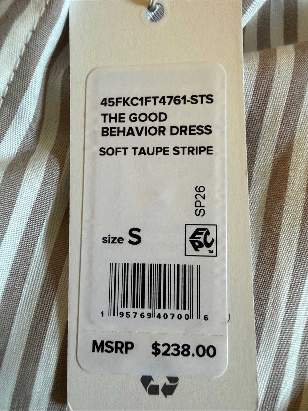 Favorite Daughter Sleeveless Tie-Waist Midi Dress - Taupe Stripe - Small - Picture 9 of 9